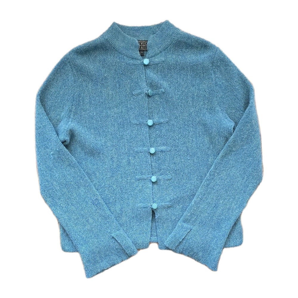 Women's Pavo Real Pure Alpaca Knit Colorful Cardigan  Sz M Made In Peru